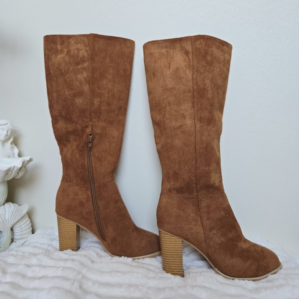 Brown Suede Knee-High Boots NWT